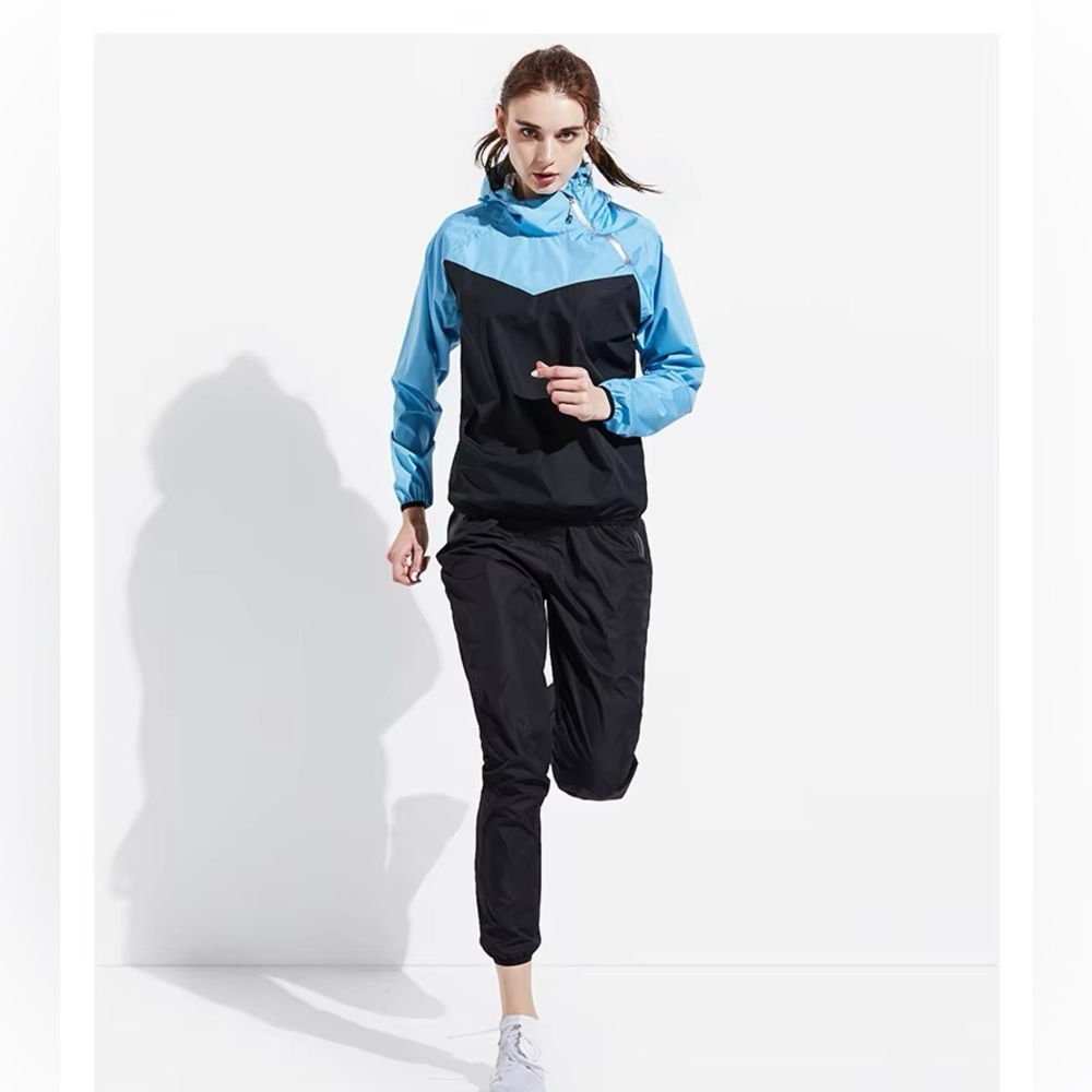 HOTSUIT  Two Pieces Women's Black and Blue Activewear Set